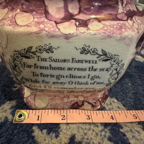 A Gray's pottery Sunderland lustre Tea Pot 'The Sailors Farewell' and Compass - Picture 8 of 10